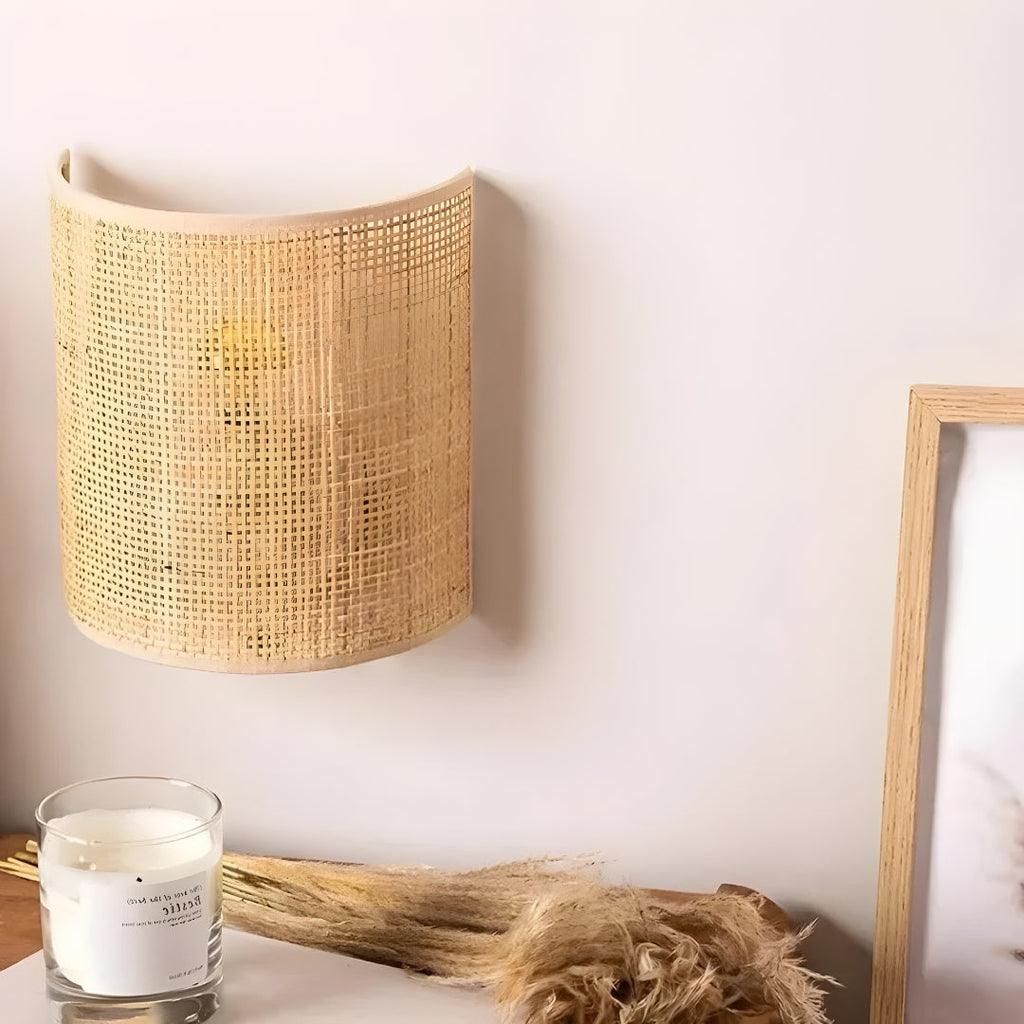 Lampe De Chevet Murale Rotin