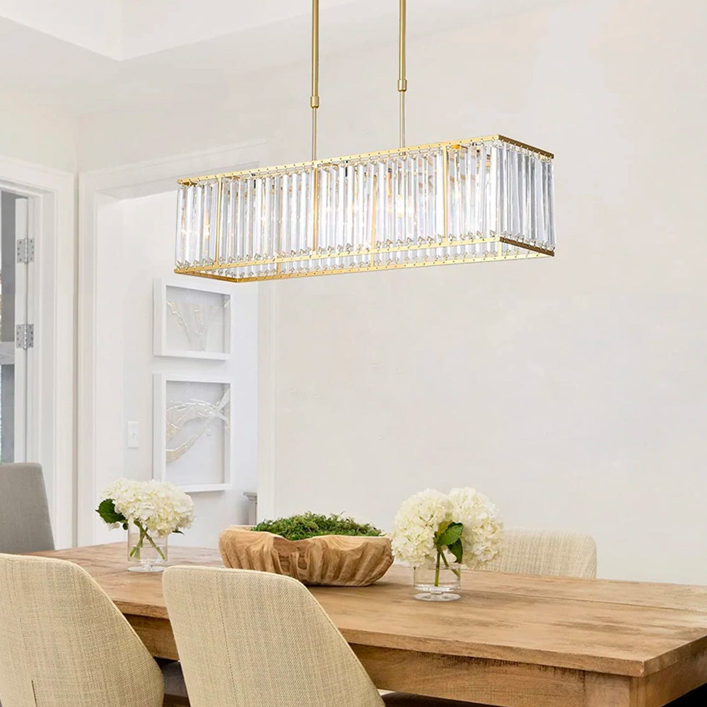 Lustre Rectangulaire Cristal Noir