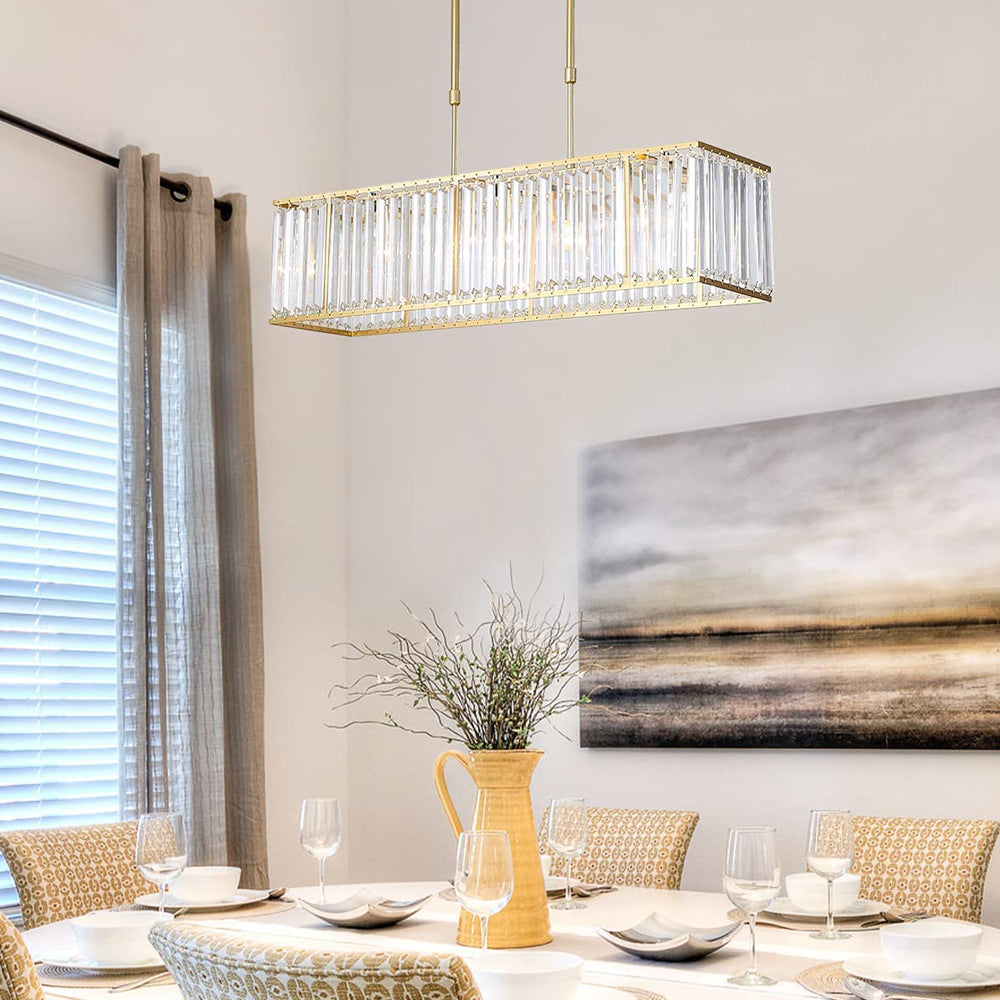 Lustre Rectangulaire Cristal Noir