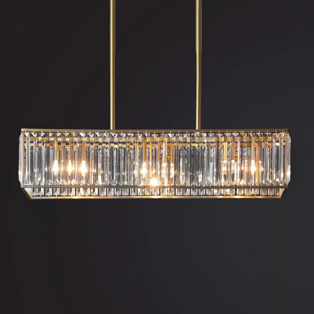 Lustre Rectangulaire Cristal Noir