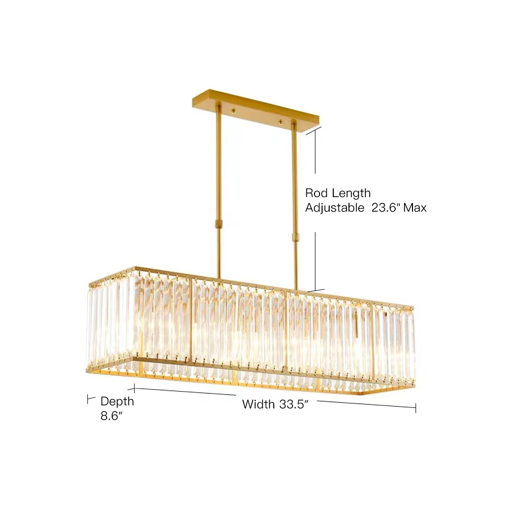 Lustre Rectangulaire Cristal Noir