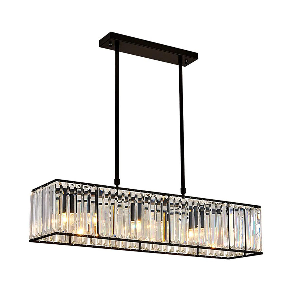 Lustre Rectangulaire Cristal Noir