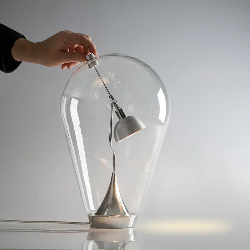 Lampe De Chevet En Verre Vintage