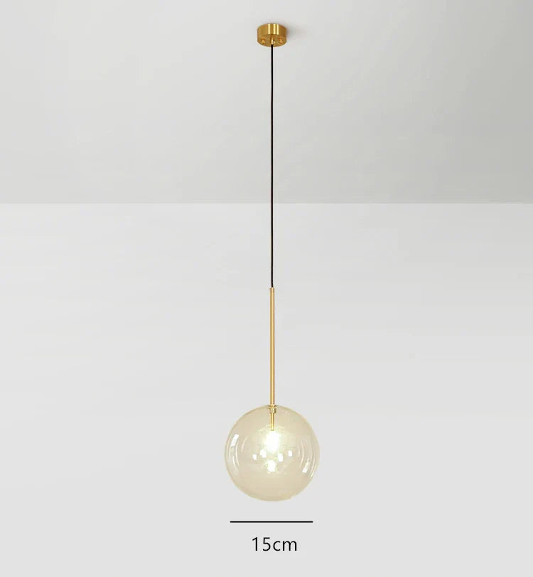 Suspension Boule en Verre LED Style Nordique Moderne