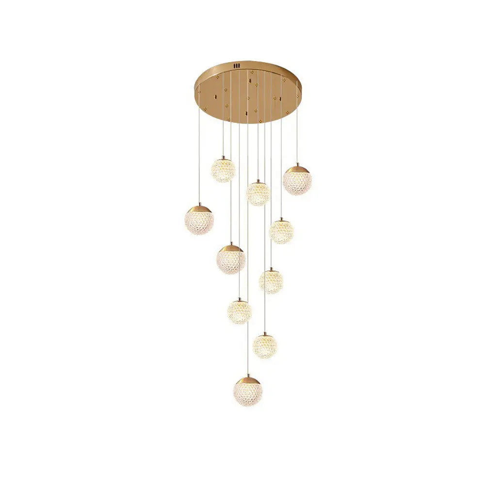 Lustre Bulle Doré en Acrylique