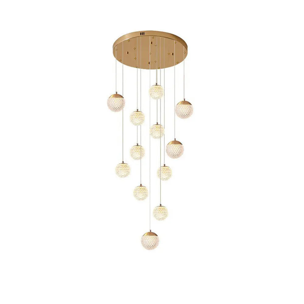 Lustre Bulle Doré en Acrylique
