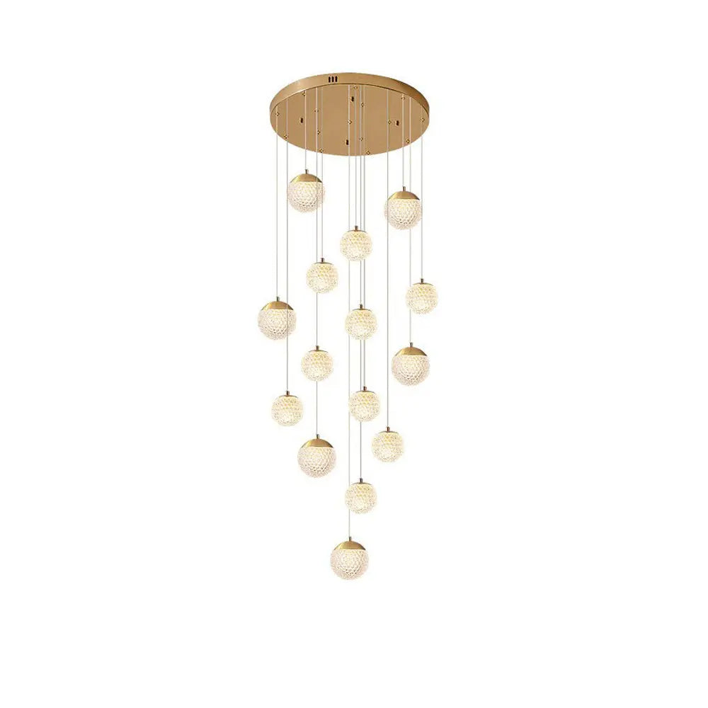 Lustre Bulle Doré en Acrylique