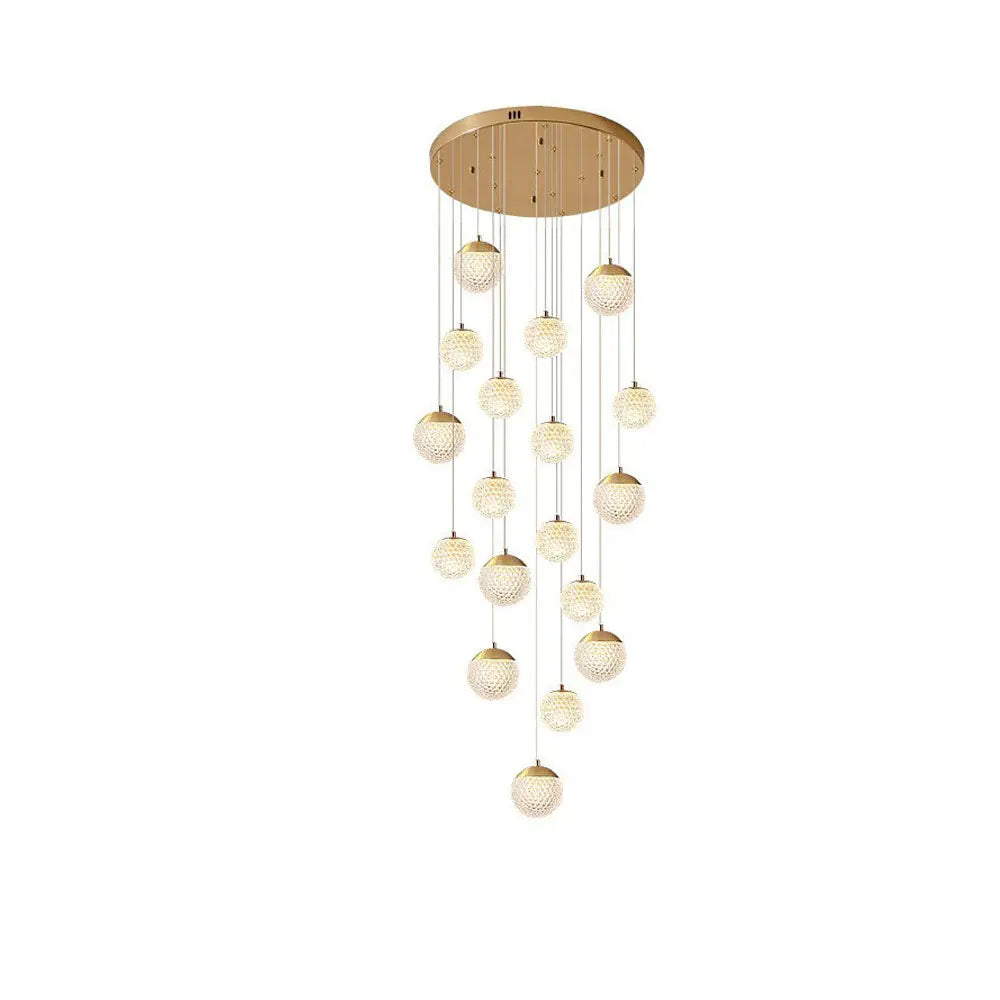 Lustre Bulle Doré en Acrylique