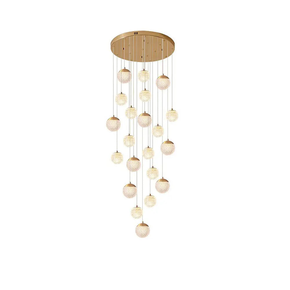 Lustre Bulle Doré en Acrylique