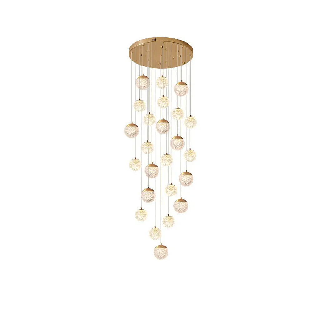 Lustre Bulle Doré en Acrylique