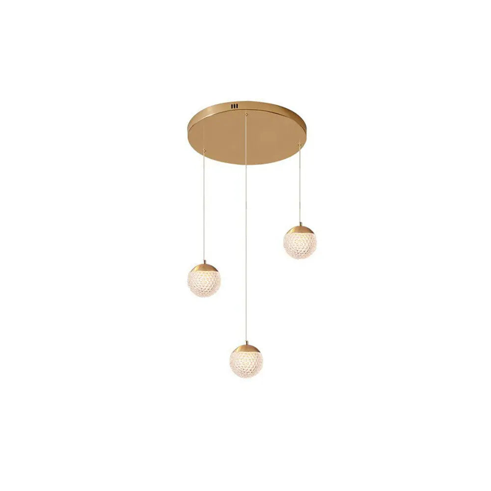 Lustre Bulle Doré en Acrylique