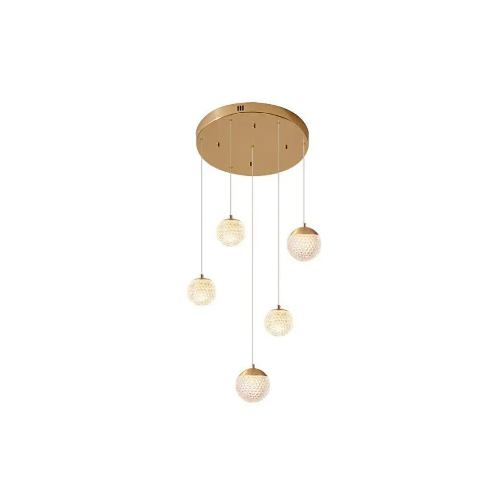 Lustre Bulle Doré en Acrylique