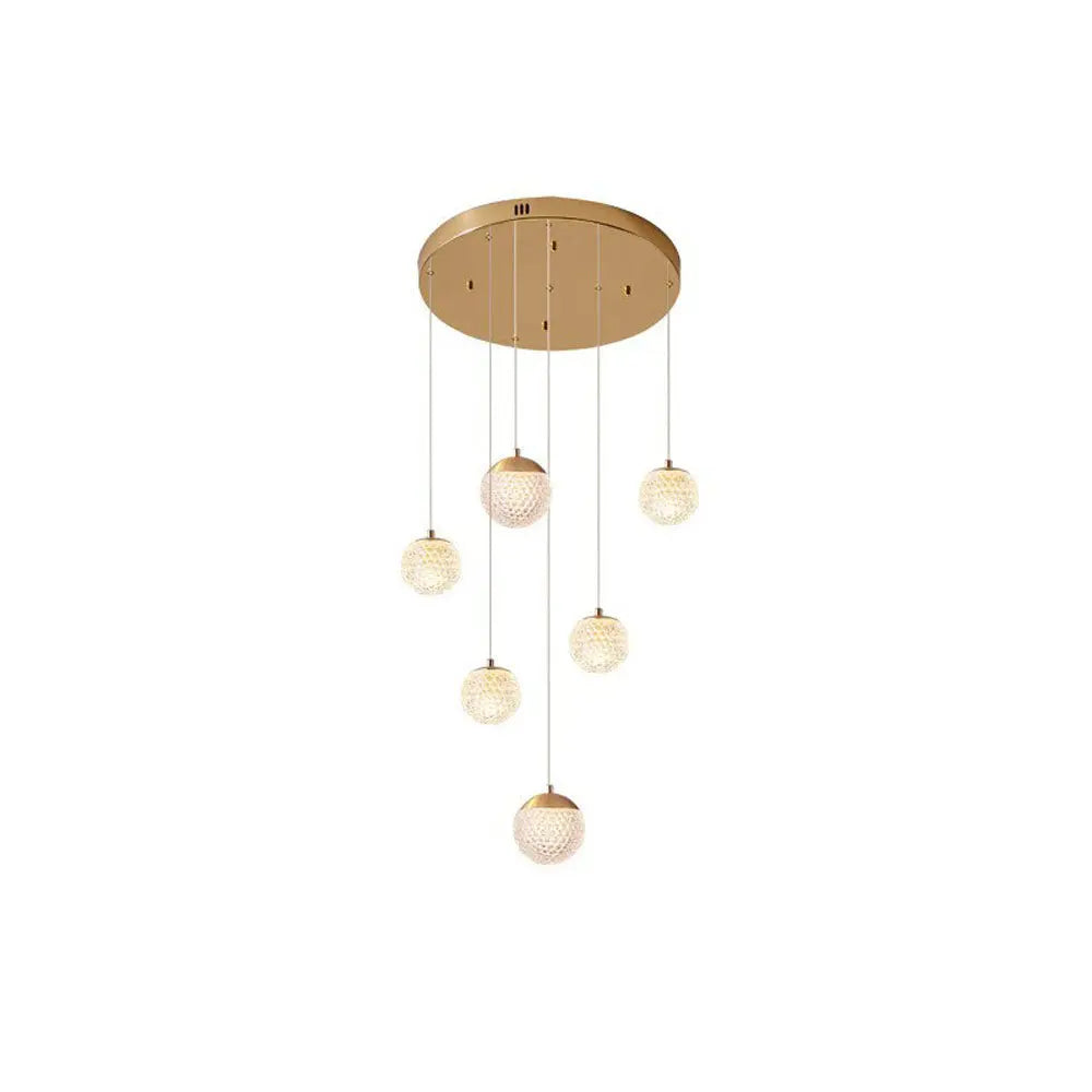 Lustre Bulle Doré en Acrylique