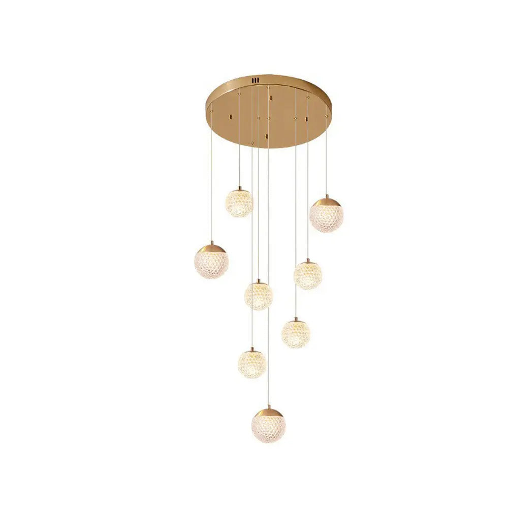 Lustre Bulle Doré en Acrylique