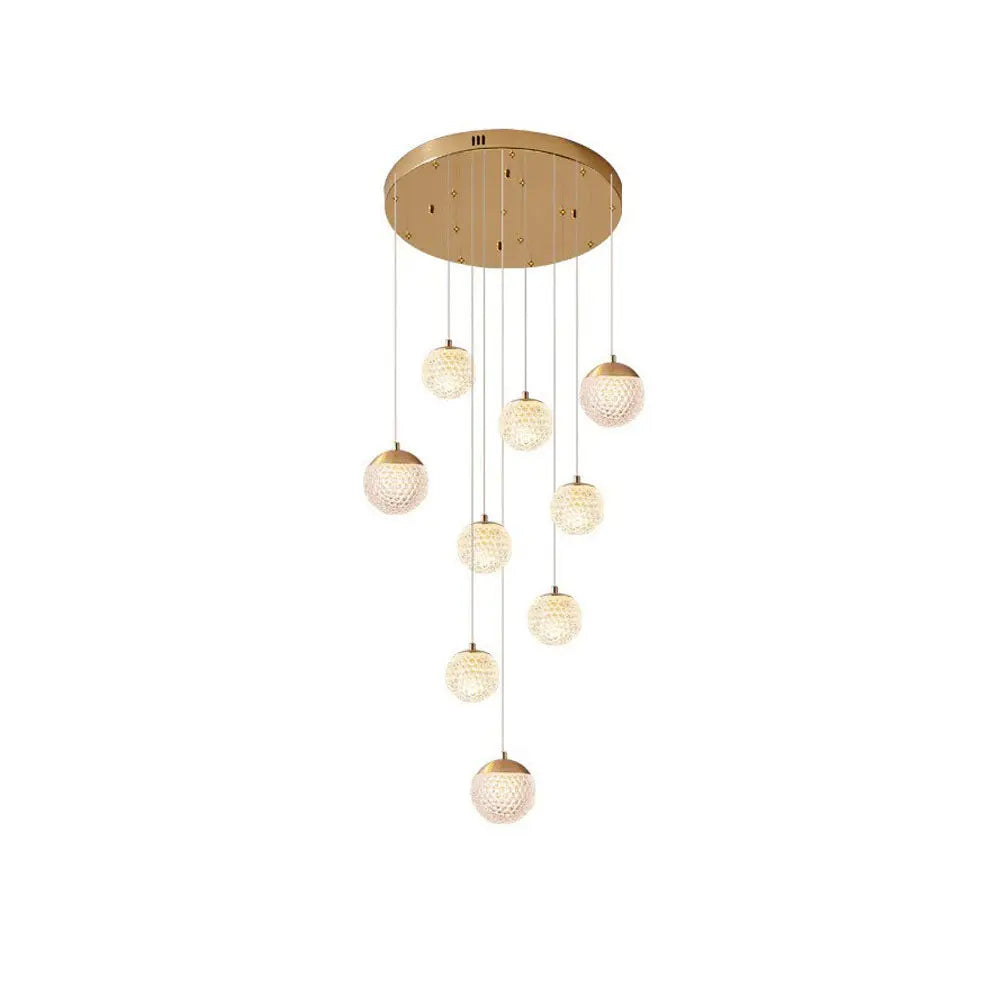 Lustre Bulle Doré en Acrylique