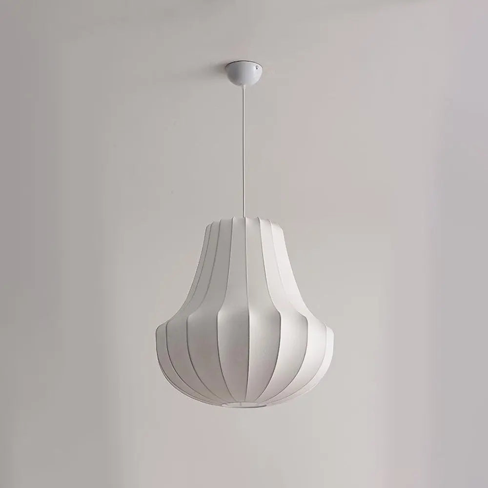 Lustre Suspension Wabi Sabi en Soie Blanche
