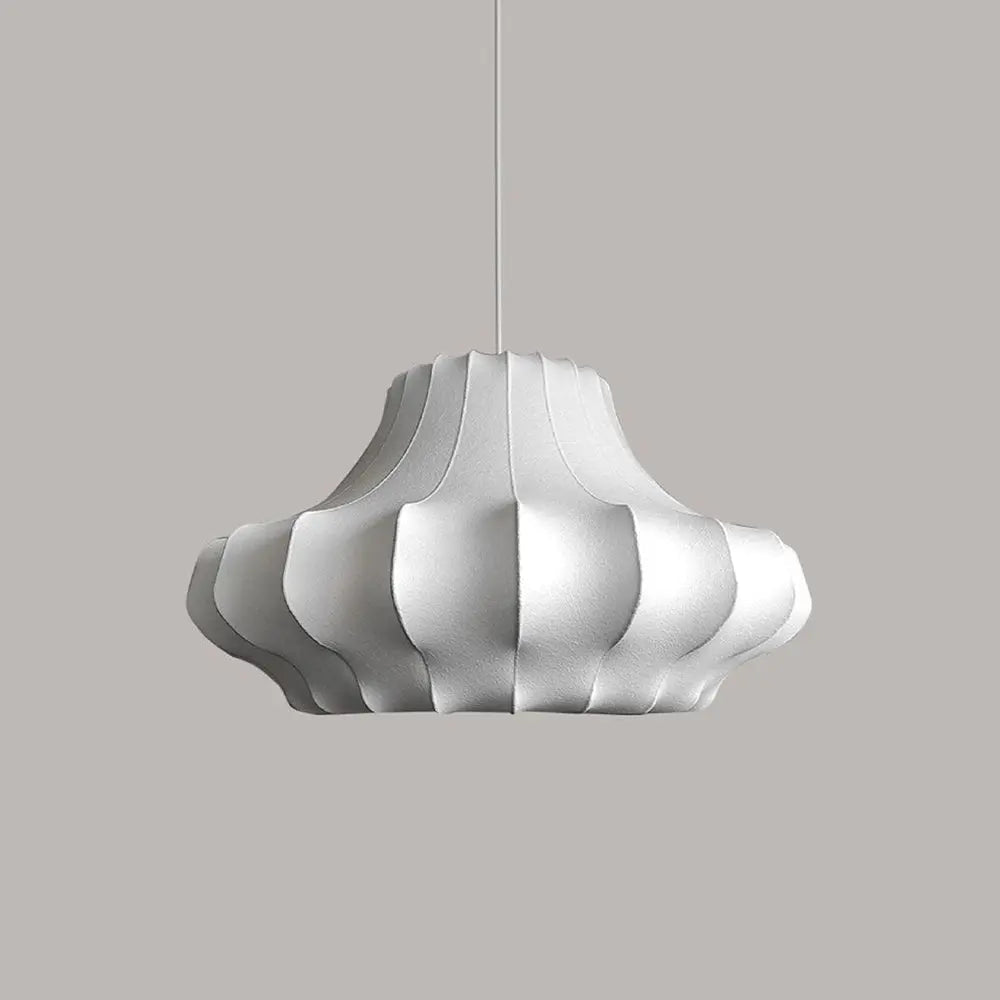 Lustre Suspension Wabi Sabi en Soie Blanche