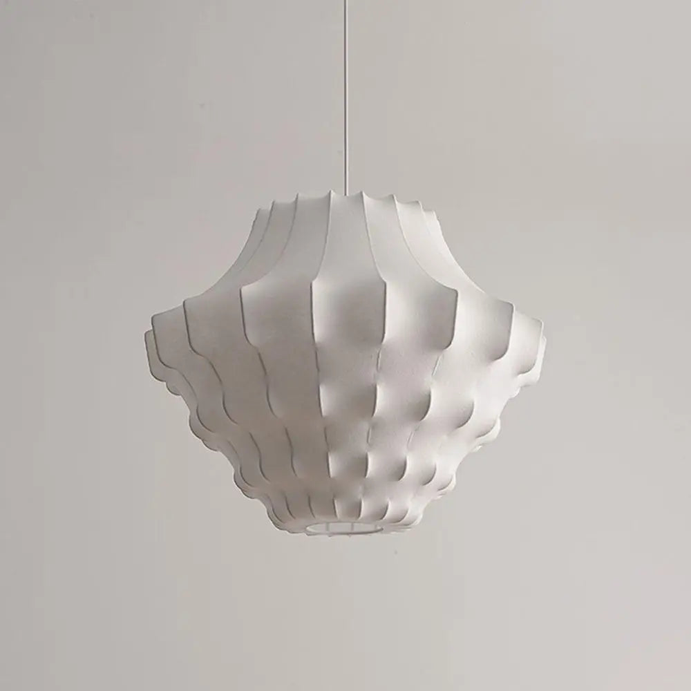 Lustre Suspension Wabi Sabi en Soie Blanche