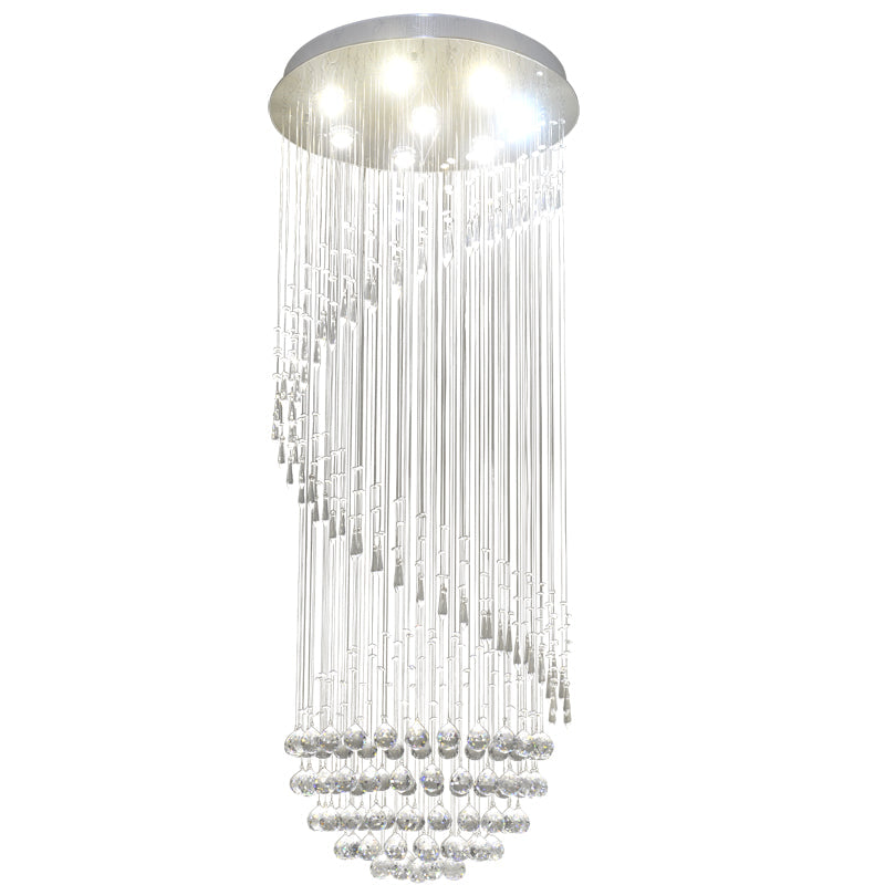 Lustre Spirale en Cristal K9 pour Escalier