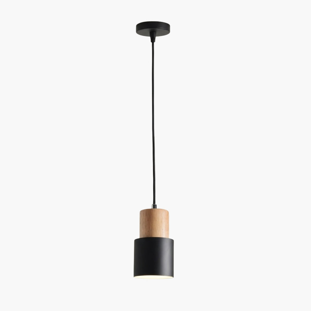 Suspension Cylindrique Bois et Métal Coloré