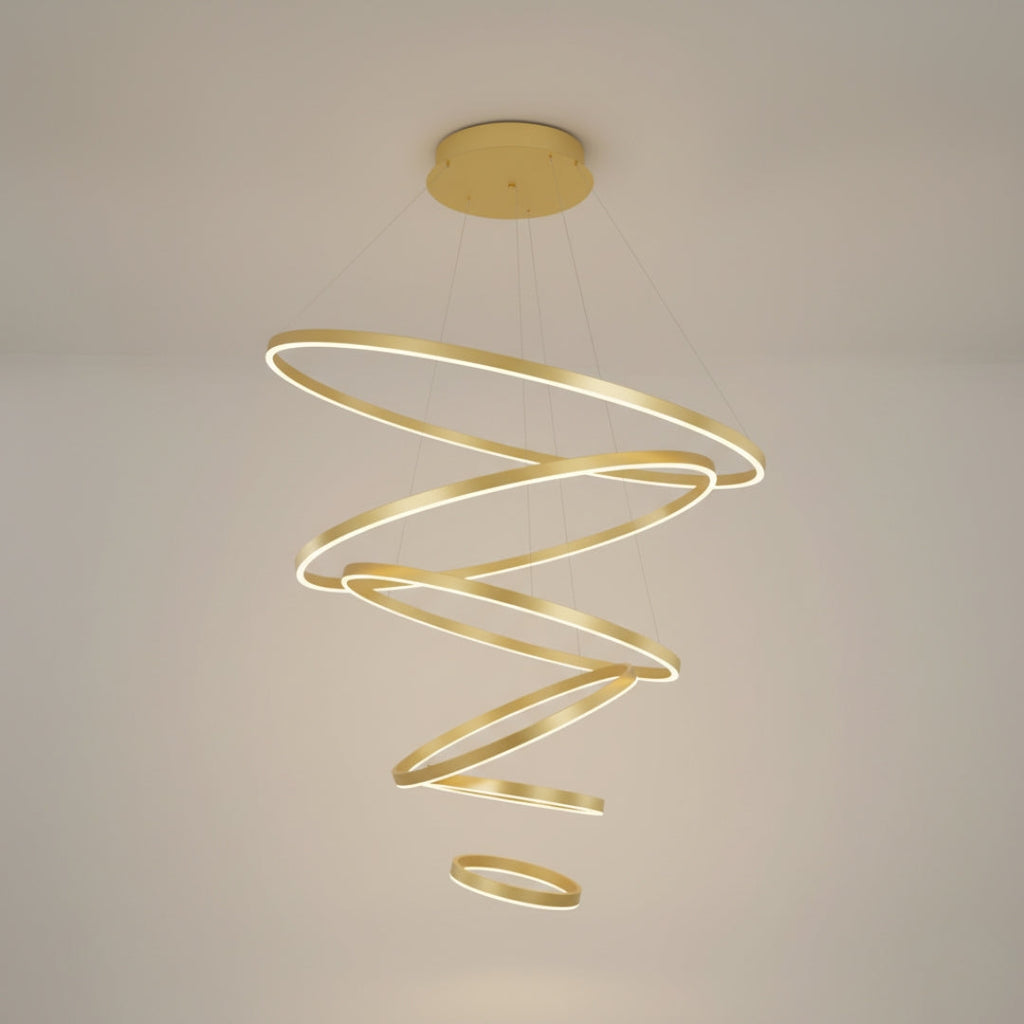 Suspension LED Moderne à Anneaux Circulaires