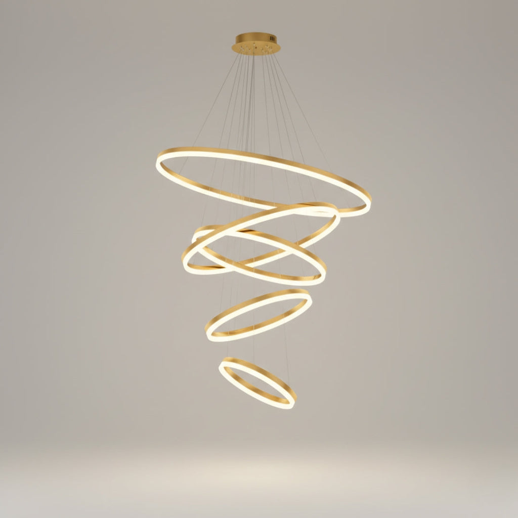 Suspension LED Moderne à Anneaux Circulaires