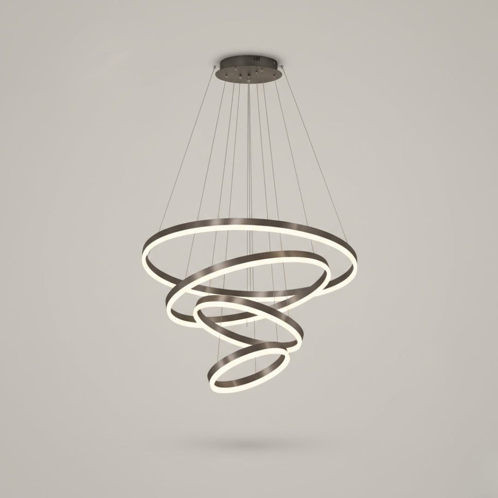 Suspension LED Moderne à Anneaux Circulaires