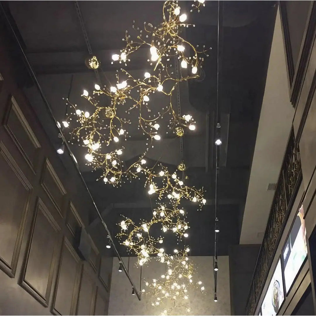 Lustre Verre Artistique en Métal