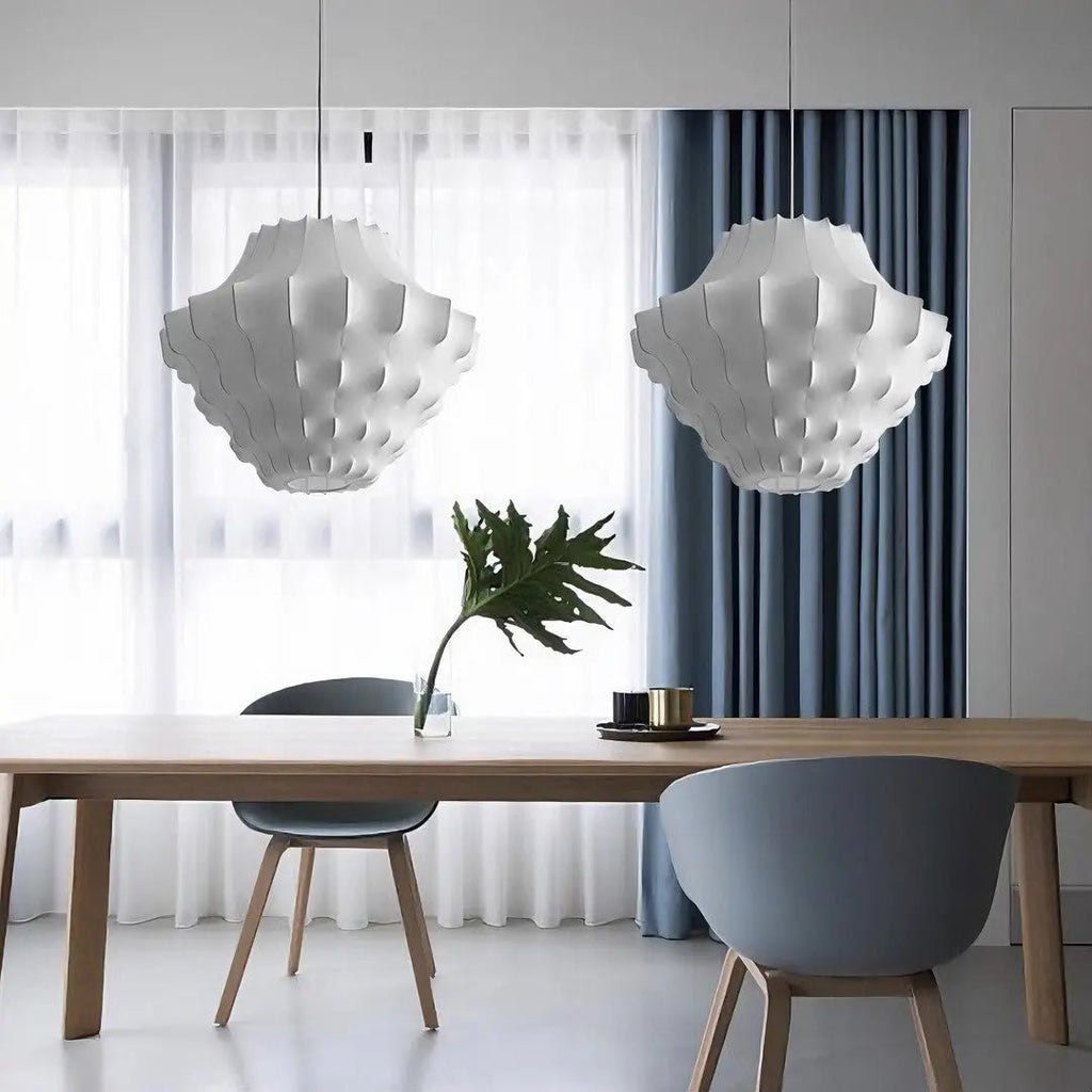 Lustre Suspension Wabi Sabi en Soie Blanche