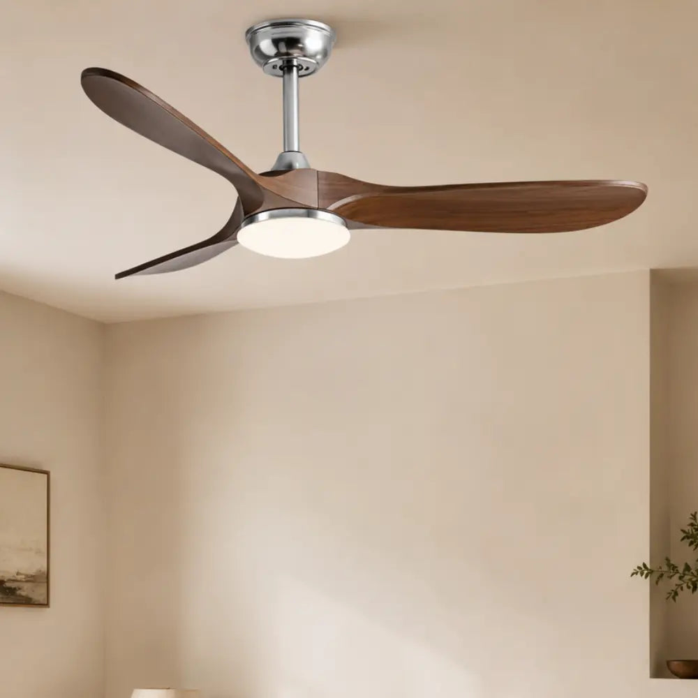 Ventilateur de Plafond Silencieux Bois Foncé LED