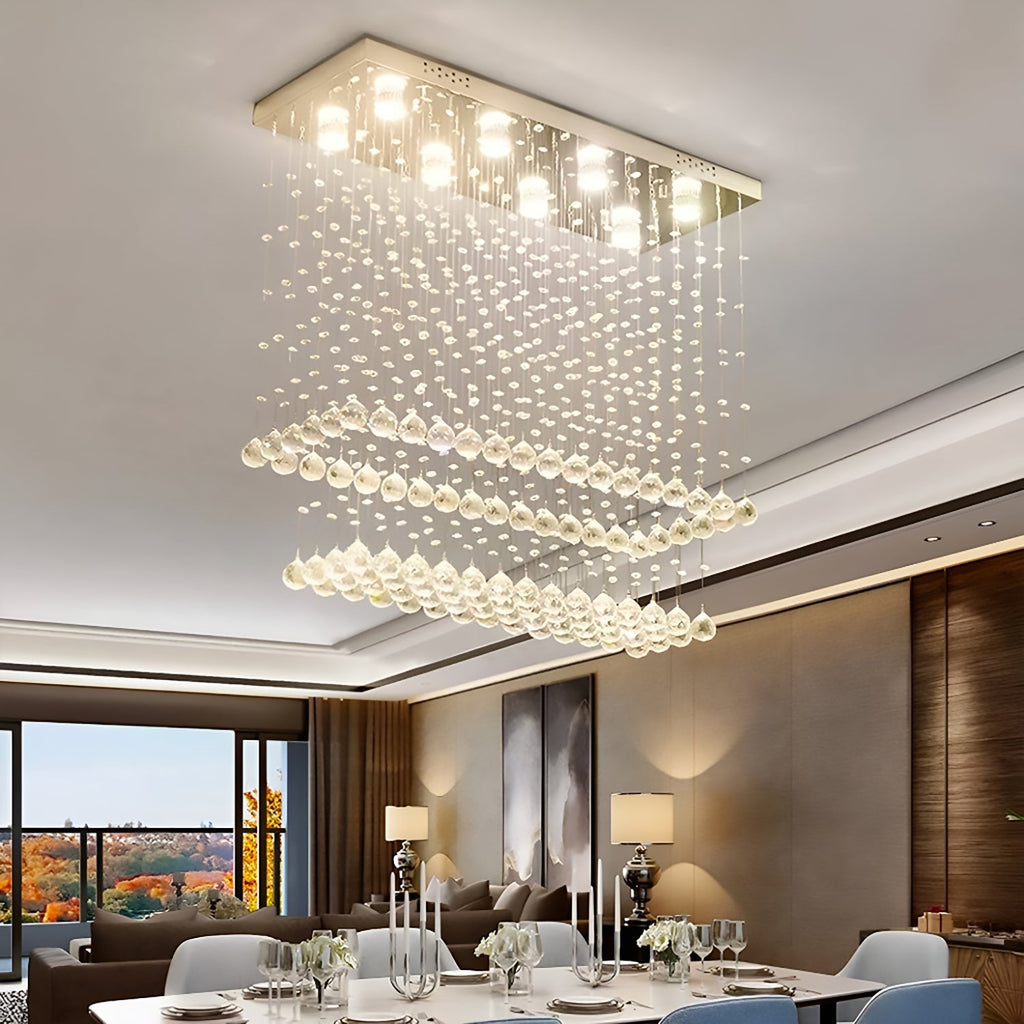 Lustre Rectangulaire Cristal Salle à Manger II