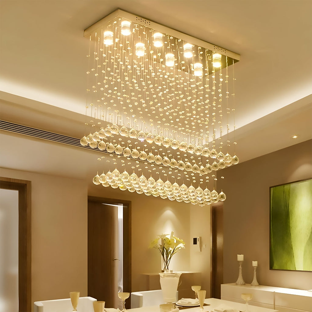 Lustre Rectangulaire Cristal Salle à Manger II
