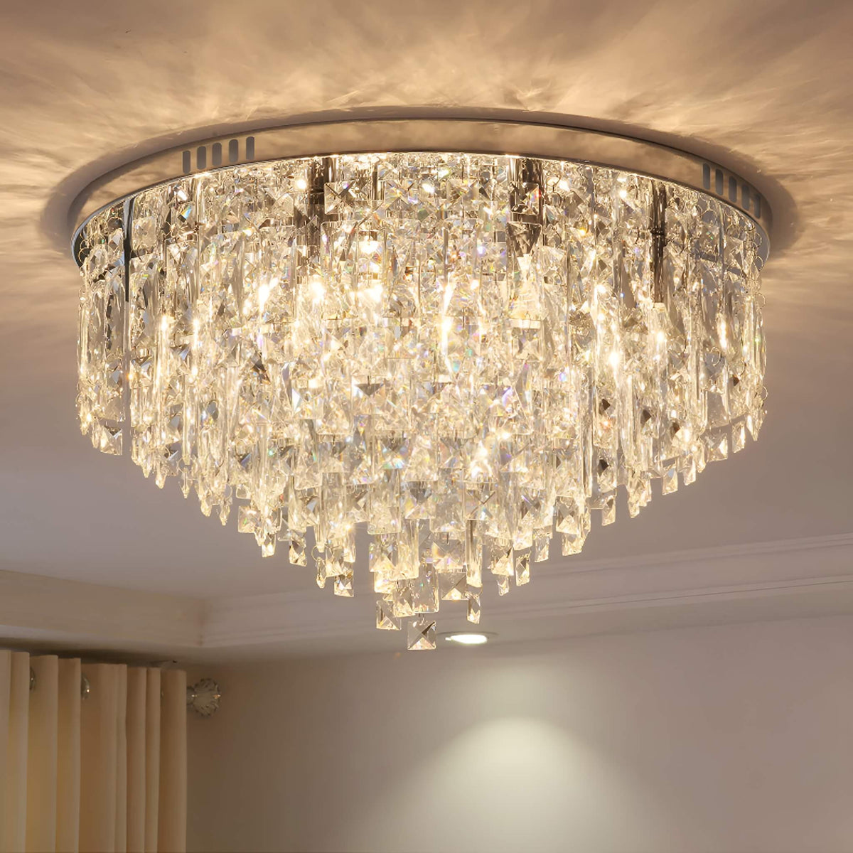 Lustre Rond Cristal Salle à Manger Anneau