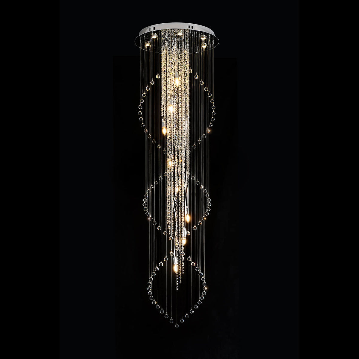 Lustre Double Spirale Haut Plafond