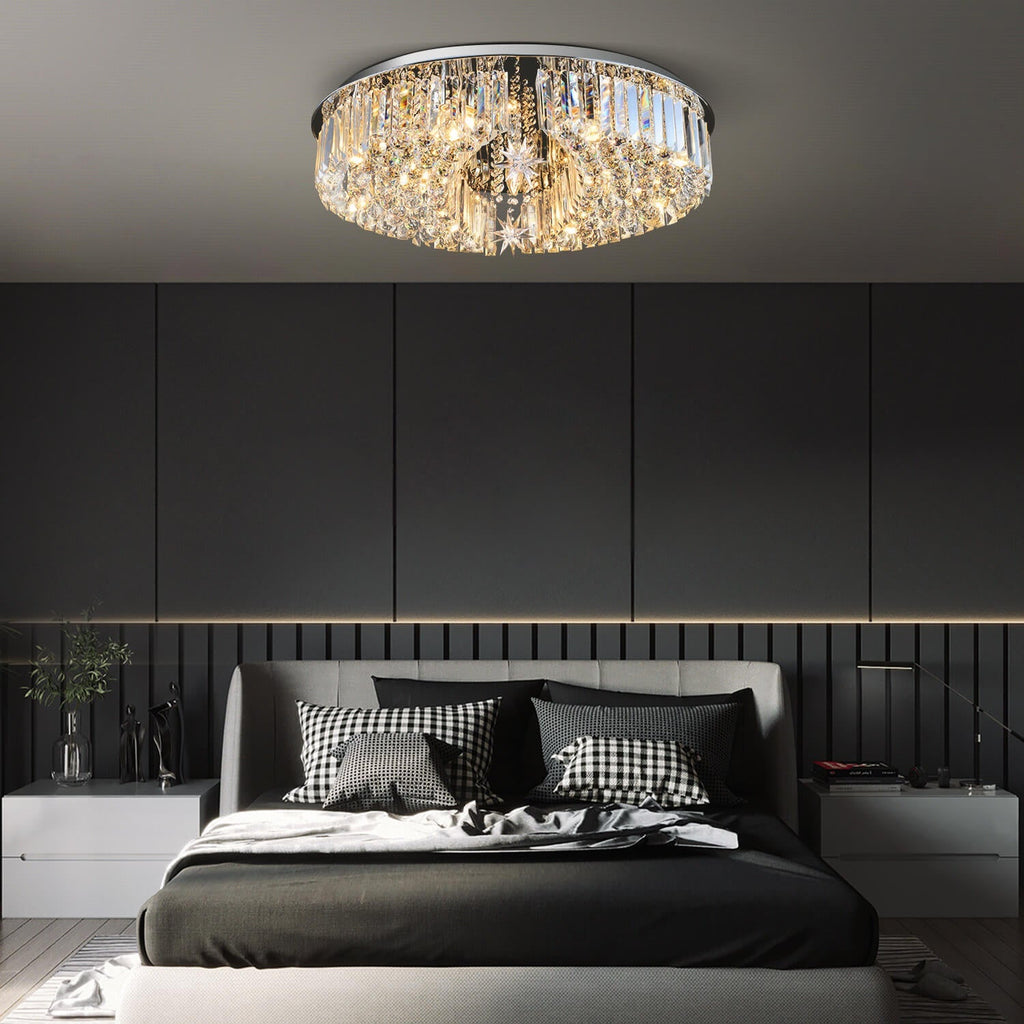 Lustre Rond Cristal Salon Lune