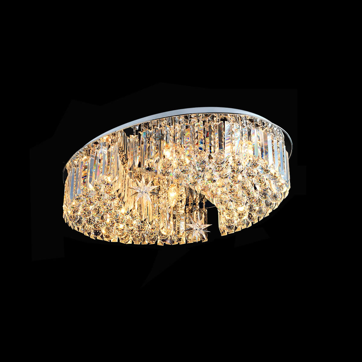Lustre Rond Cristal Salon Lune