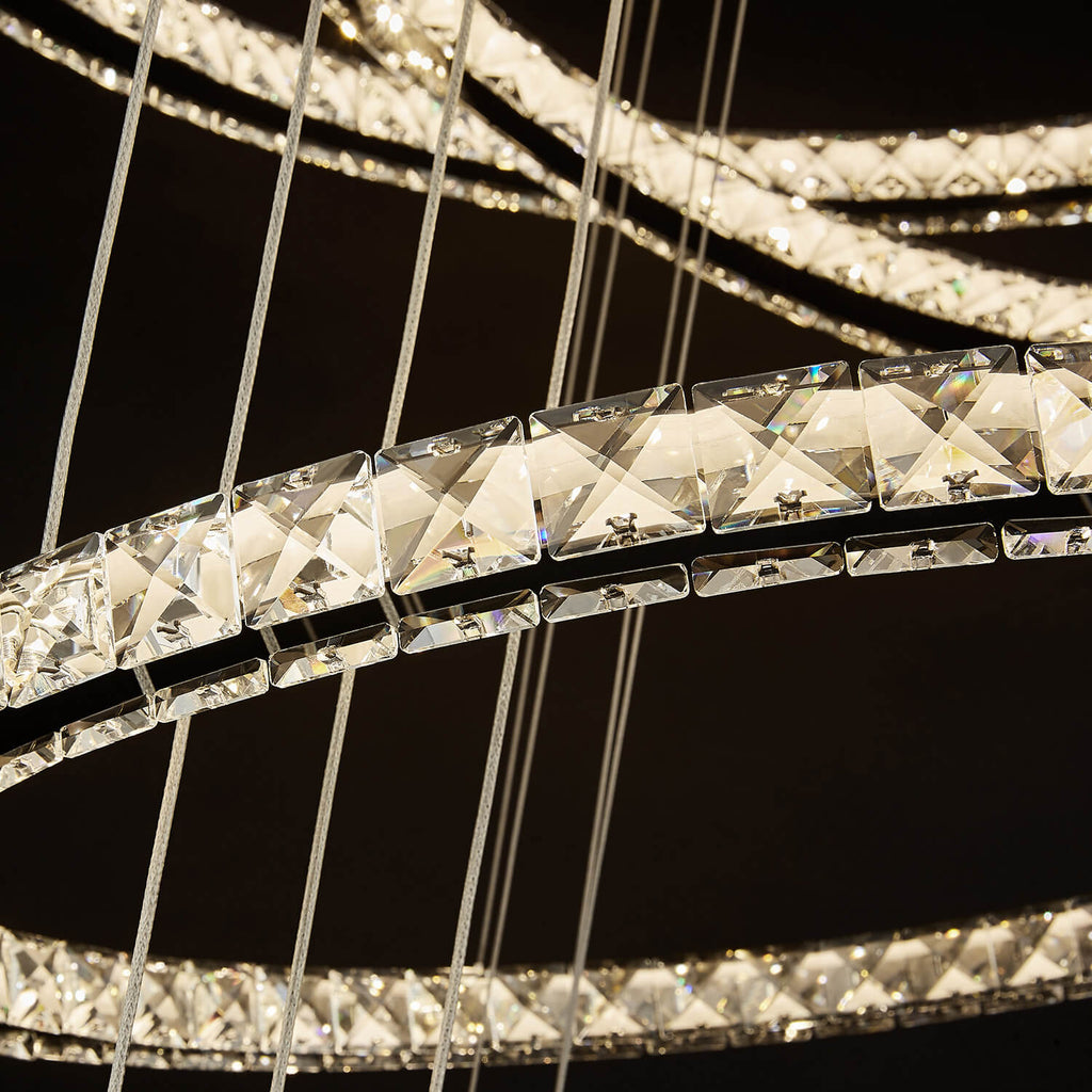 Lustre Anneau Cristal Noir