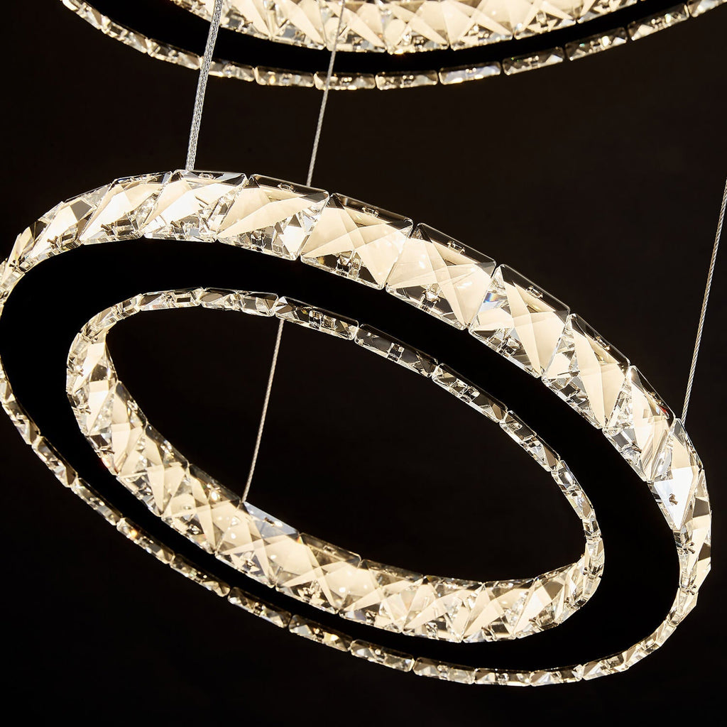 Lustre Anneau Cristal Noir