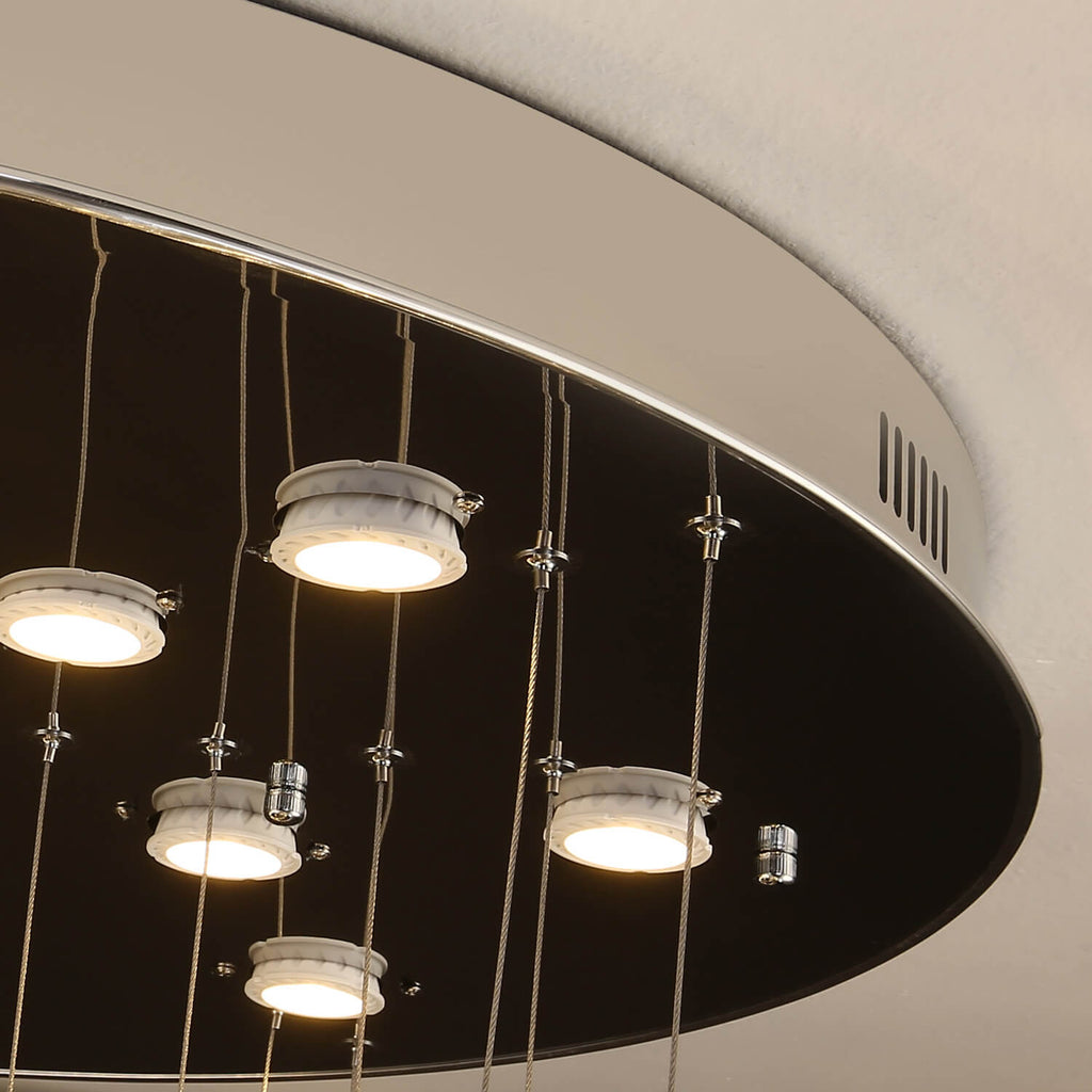 Lustre Anneau Cristal Noir