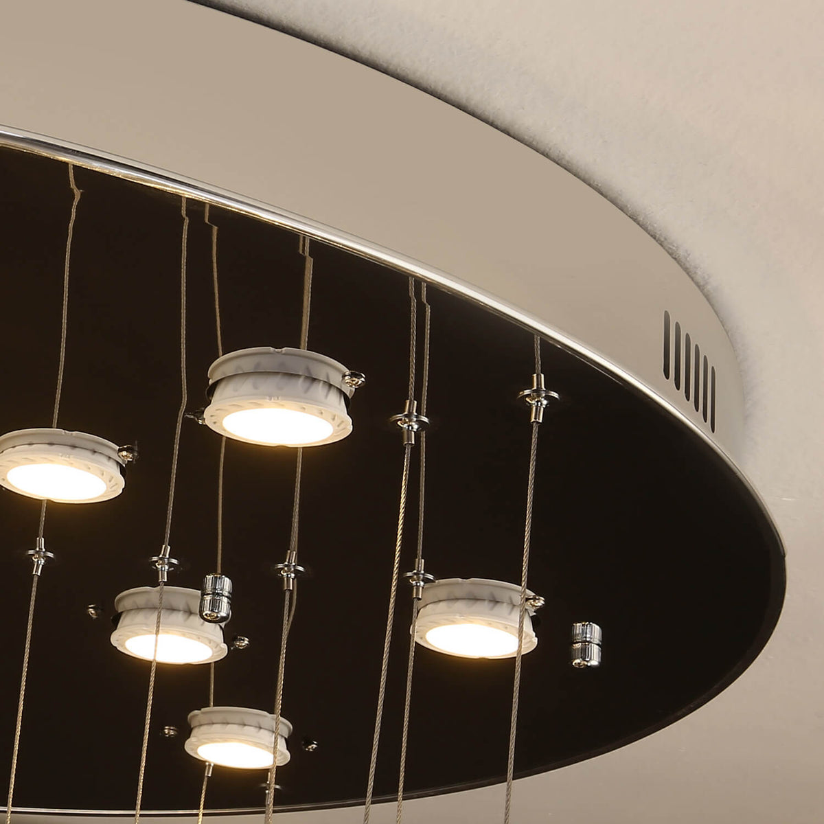 Lustre Anneau Cristal Noir
