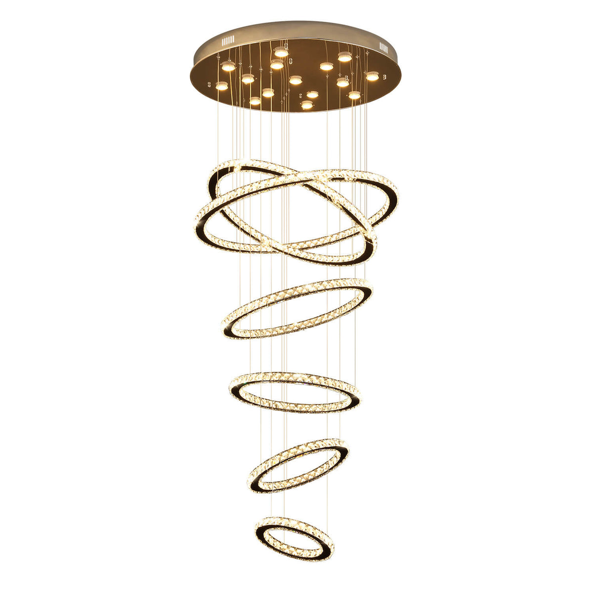 Lustre Anneau Cristal Noir
