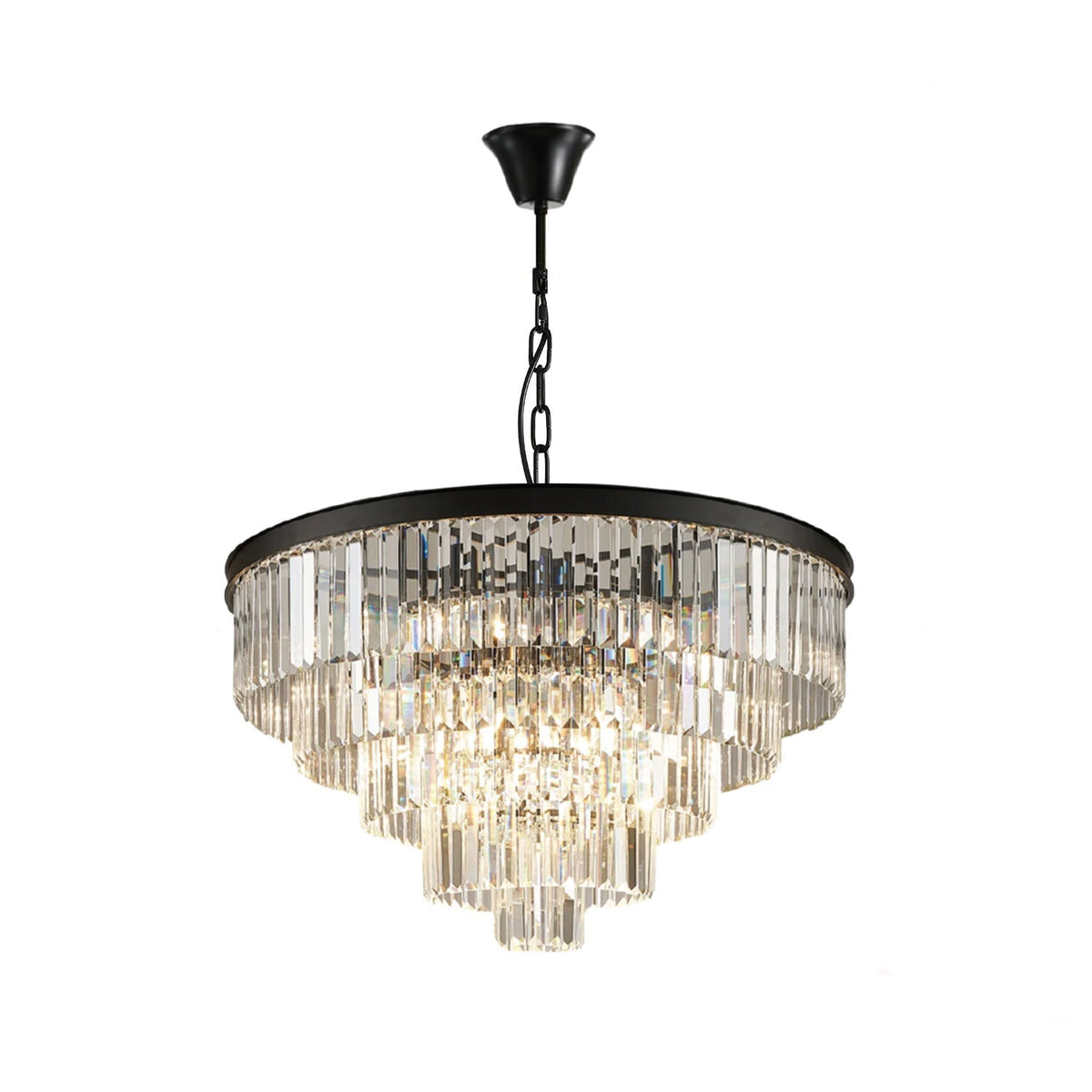 Lustre Rond Cristal Salle à Manger Noir