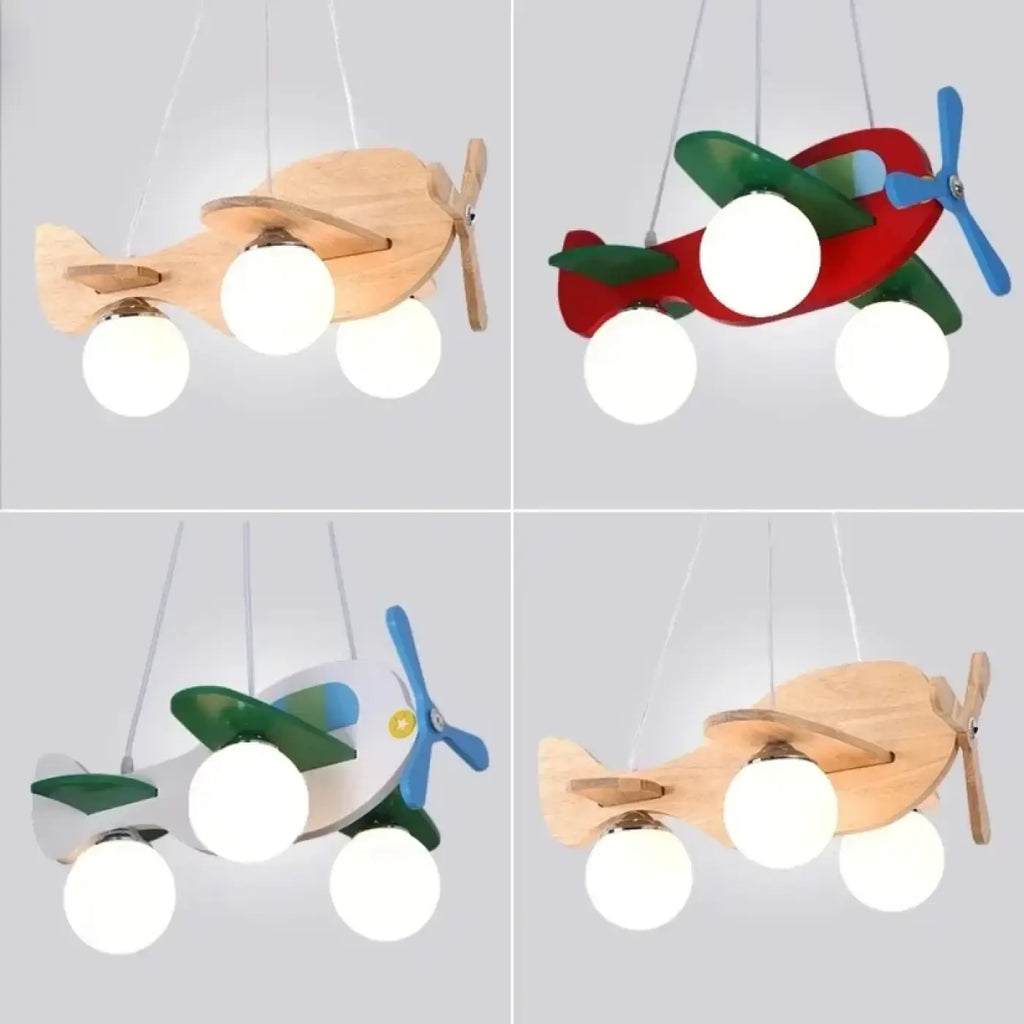 Lampe Suspendue Avion avec Boules Lumineuses pour Enfant
