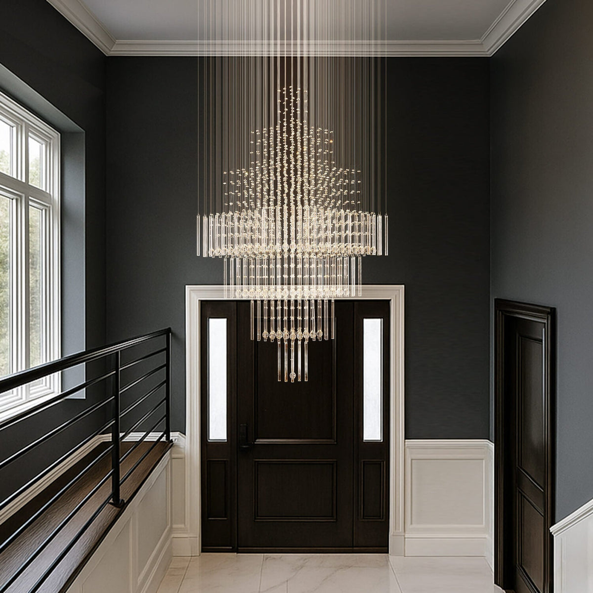Lustre Carré Cristal Salon
