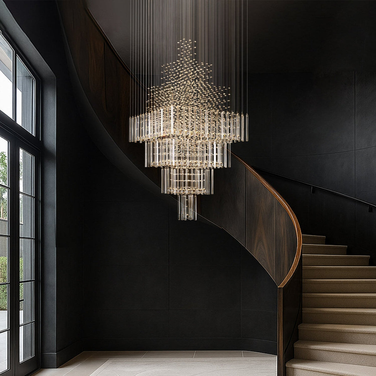 Lustre Carré Cristal Salon