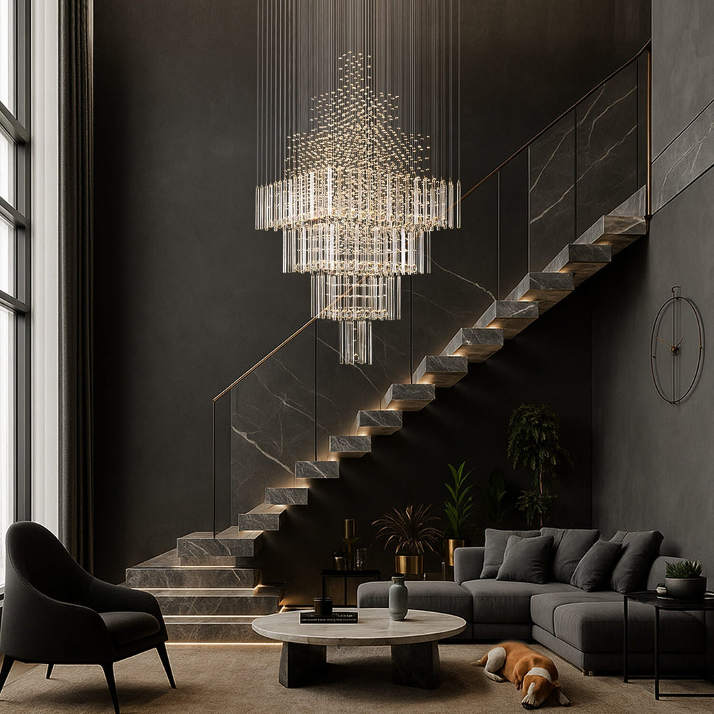 Lustre Carré Cristal Salon