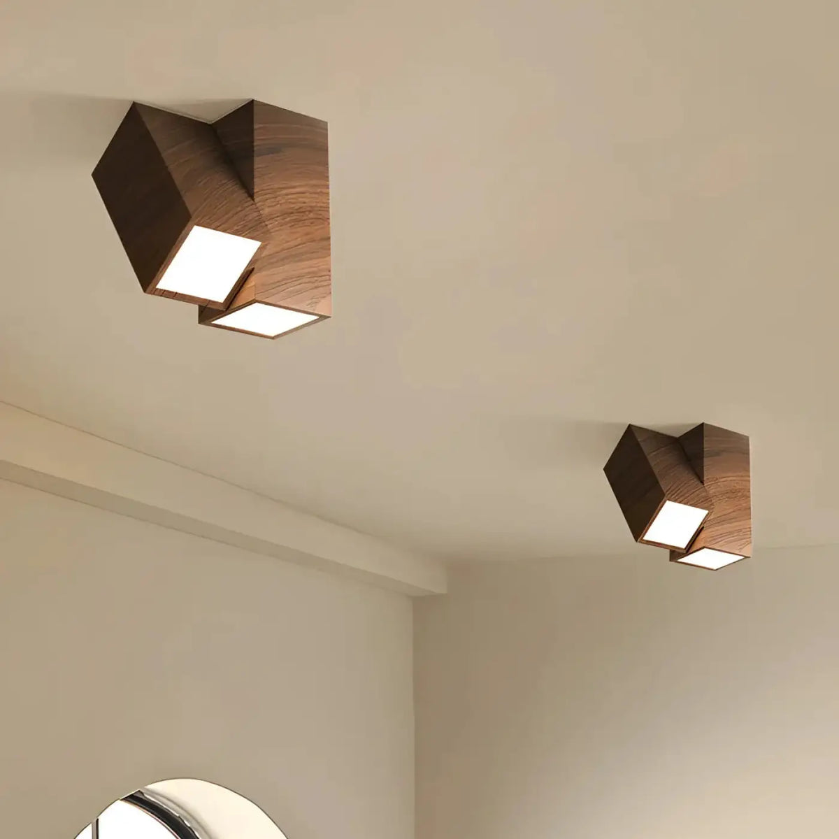 Plafonnier Minimaliste en Bois Orientable