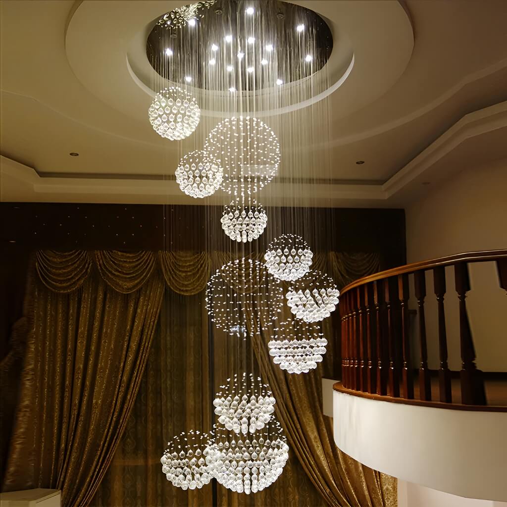 Lustre Rectangulaire Cristal Salle à Manger Argenté