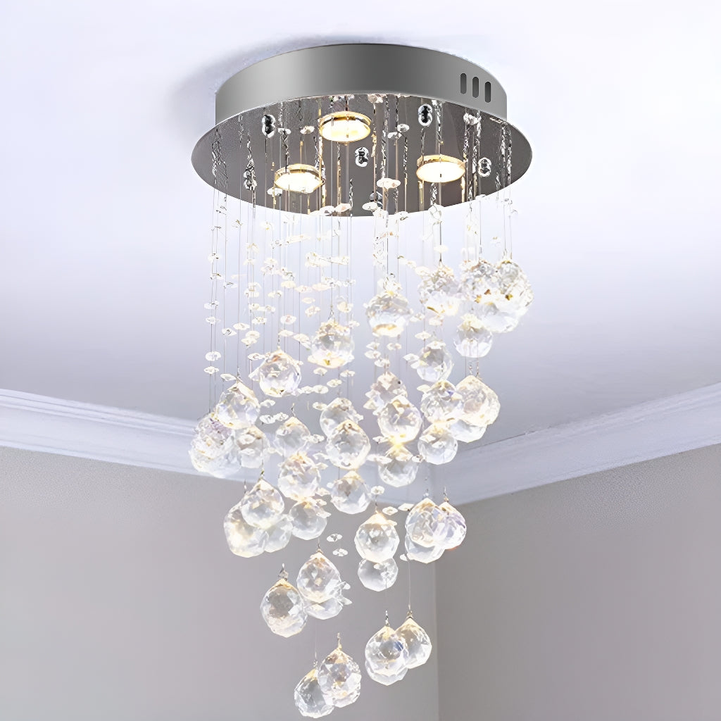 Lustre Spirale Cristal Argenté Salle à Manger