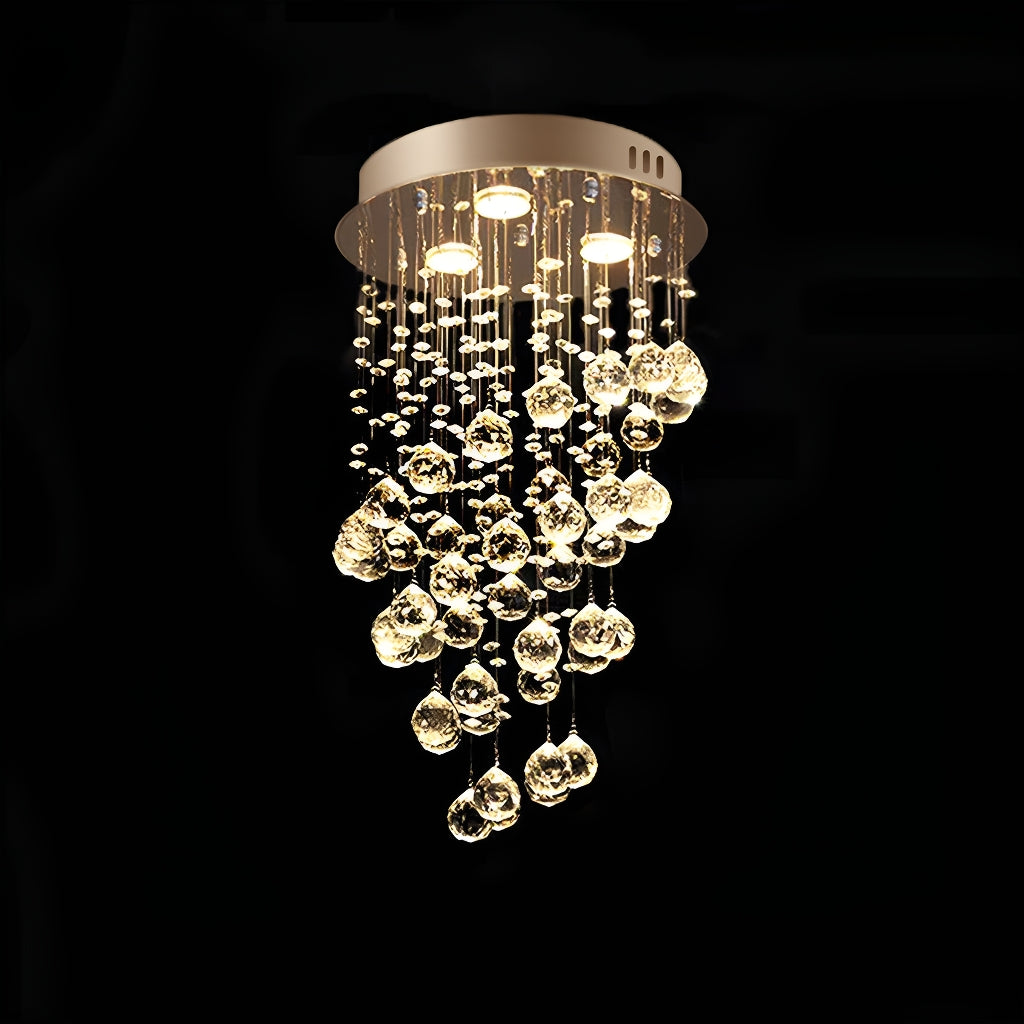 Lustre Spirale Cristal Argenté Salle à Manger